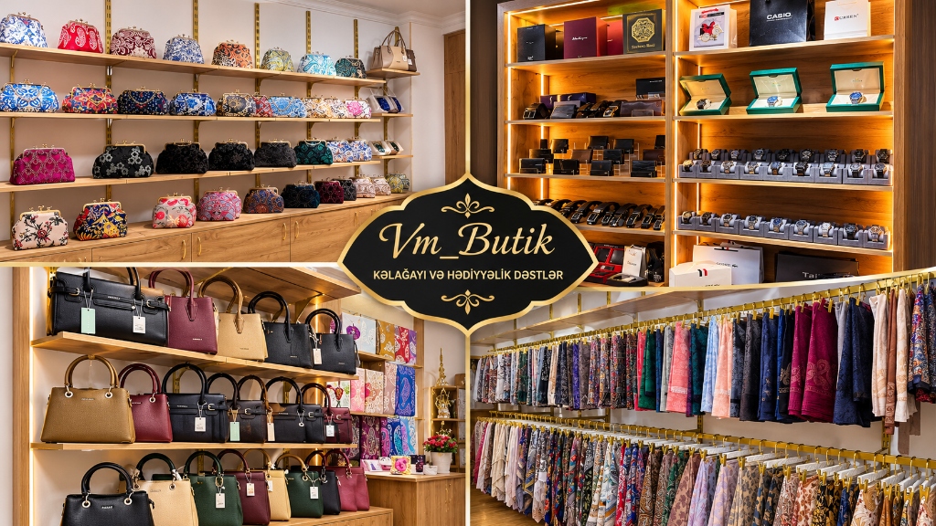 VM BUTİK Butik İnteryeri — Çantalar, Kəlağayılar və Aksesuarlar